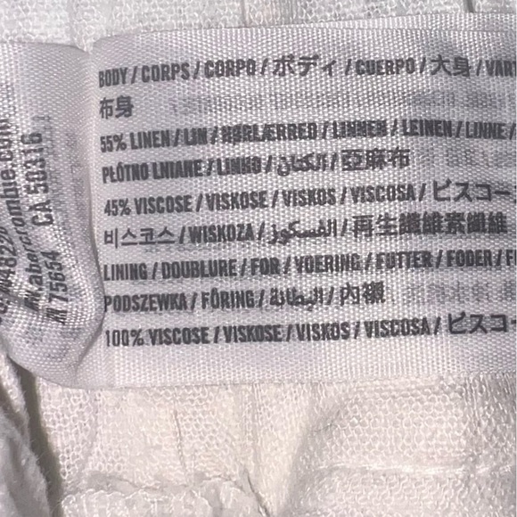 NWT Abercrombie & Fitch White Linen Viscose Cropped Top Medium - Picture 5 of 10